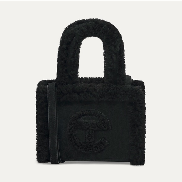 Telfar Handbags - TELFAR X UGG Small Shopper Bag Suede Shearling Black